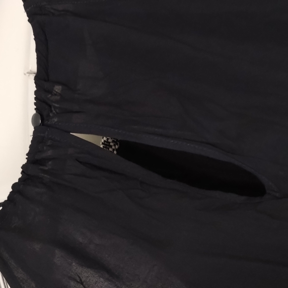 Bcx Black Halter Romper Embroidered Front & Pockets Size Large - Picture 6 of 9